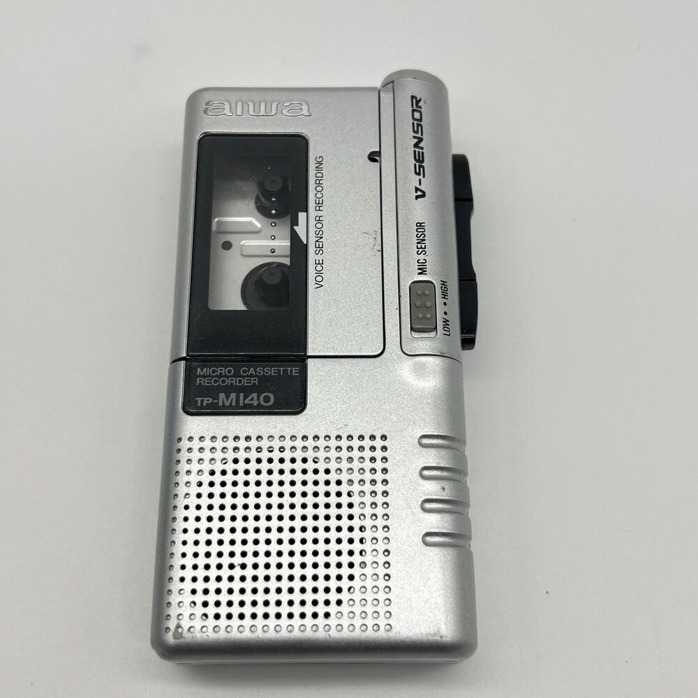 Aiwa TP-M140 Microcassette Recorder Voice Activated V-Sensor Tested & Works